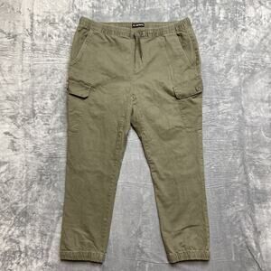 Air Walk Cargo Pants Men’s Size 2XL Green Elastic Waist Cuffed Pants Skater